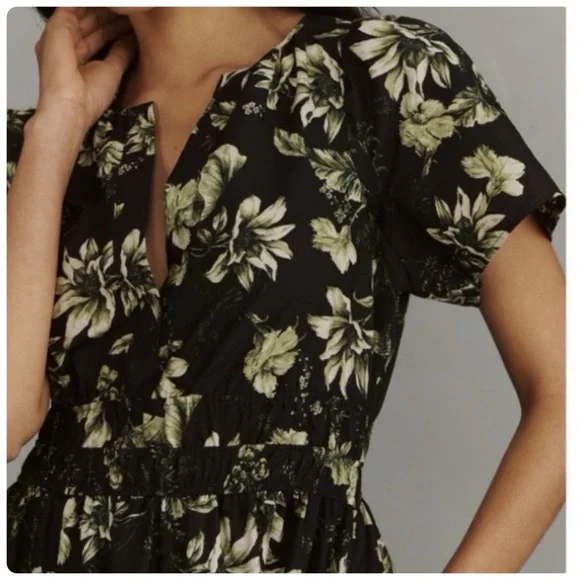NWT Anthropologie The Somerset Cotton Floral print Maxi Dress, size S